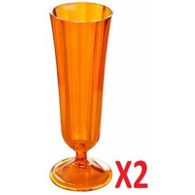 Porland 04FIA001736 130 cc 2'li Turuncu Flüt Şampanya Bardağı