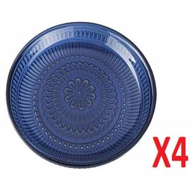 Porland 04FIA002586 4'lü Lina Lacivert 12 cm Tabak
