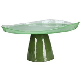 Porland 04FIA002605 28 cm Ripple Yeşil Ayaklı Tabak