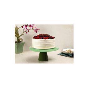 Porland 04FIA002605 28 cm Ripple Yeşil Ayaklı Tabak