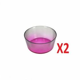 Porland 04FIA002616 13 cm 2'li Tirius Pembe-Koyu Yeşil Kase