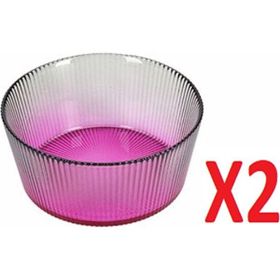 Porland 04FIA002616 13 cm 2'li Tirius Pembe-Koyu Yeşil Kase