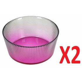 Porland 04FIA002616 13 cm 2'li Tirius Pembe-Koyu Yeşil Kase