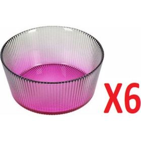Porland 04FIA002616 13 cm 6'lı Tirius Pembe-Koyu Yeşil Kase