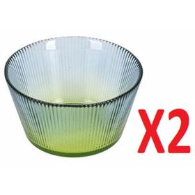 Porland 04FIA002617 11 cm 2'li Tirius Mavi-Yeşil Kase