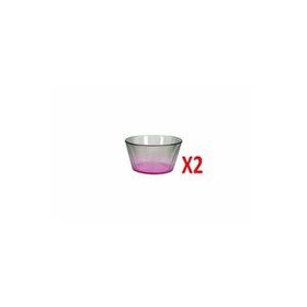 Porland 04FIA002620 11 cm 2'li Tirius Pembe-Koyu Yeşil Kase
