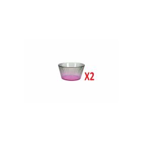 Porland 04FIA002620 11 cm 2'li Tirius Pembe-Koyu Yeşil Kase
