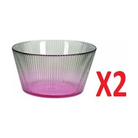 Porland 04FIA002620 11 cm 2'li Tirius Pembe-Koyu Yeşil Kase