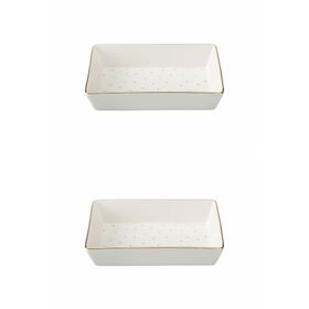 Porland 04LFH000583 Forest 12x20 cm 2'li Kahvaltı Meze Tabağı