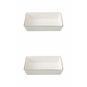 Porland 04LFH000583 Forest 12x20 cm 2'li Kahvaltı Meze Tabağı