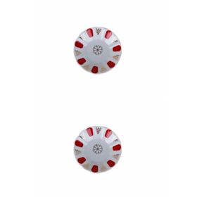 Porland 04POR005231 Kırmızı 11 cm 2'li Yaldız Çay Tabağı