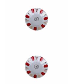 Porland 04POR005231 Kırmızı 11 cm 2'li Yaldız Çay Tabağı
