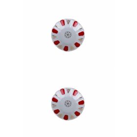 Porland 04POR005231 Kırmızı 11 cm 2'li Yaldız Çay Tabağı