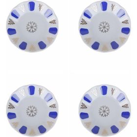Porland 04POR005232 Mavi 11 cm 4'lü Yaldız Çay Tabağı