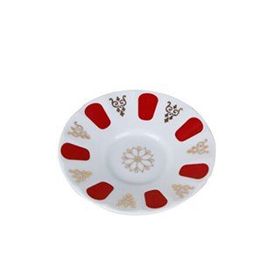 Porland 04POR031010 Kırmızı Yaldız Ergonomik Çay Tabağı