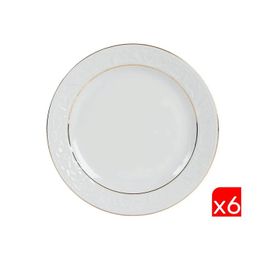 Porland 04POR031038 25 cm 6'lı Hazan Altın Yaldız Düz Tabak