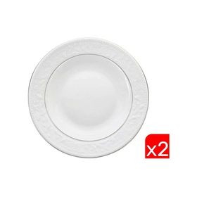 Porland 04POR031144 22 cm 2'li Hazan Platin Yaldız Çukur Tabak