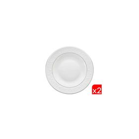 Porland 04POR031144 22 cm 2'li Hazan Platin Yaldız Çukur Tabak
