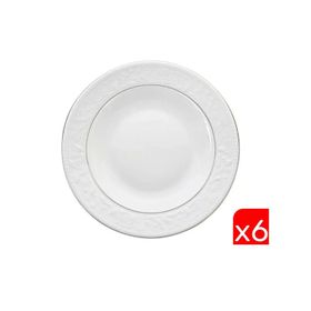 Porland 04POR031144 22 cm 6'lı Hazan Platin Yaldız Çukur Tabak