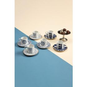 Porland 04PPO000441 Spotty 6 Kişilik 12 Parça Kahve Fincan Takımı