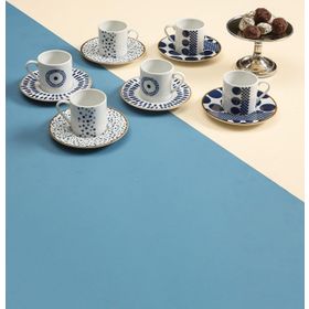 Porland 04PPO000441 Spotty 6 Kişilik 12 Parça Kahve Fincan Takımı