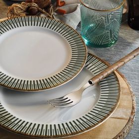 Porland 04PPO000561 Marjia 24 Parça Yeşil Yemek Takımı