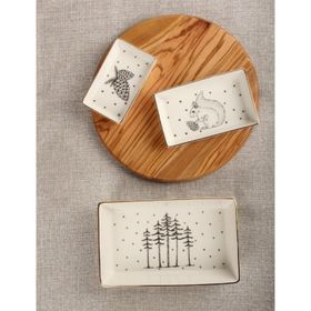 Porland 11-13-19 cm Forest 3 Parça Kahvaltı Meze Tabağı