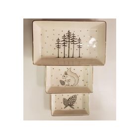 Porland 11-13-19 cm Forest 3 Parça Kahvaltı Meze Tabağı