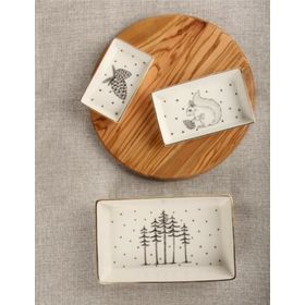 Porland 11-13-19 cm Forest 3 Parça Kahvaltı Meze Tabağı