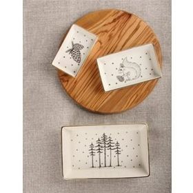 Porland 11-13-19 cm Forest 3 Parça Kahvaltı Meze Tabağı