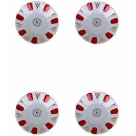 Porland 127912 12 cm 6'lı Kırmızı Yaldız Çay Tabağı