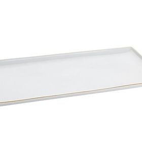 Porland 16x35 cm Altın Yaldız Baton Pasta Tabağı