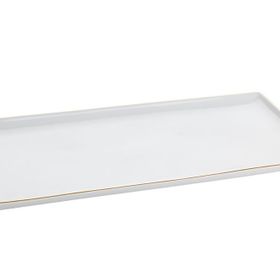 Porland 16x35 cm Altın Yaldız Baton Pasta Tabağı