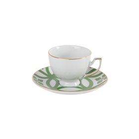 Porland 170 cc Morocco Desen1 Yeşil Tabaklı Çay Fincanı