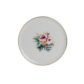 Porland 20 cm Exotic Çiçek Desen 1 Düz Tabak