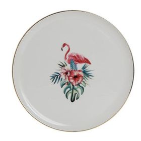 Porland 20 cm Exotic Flamingo Desen4 Düz Tabak