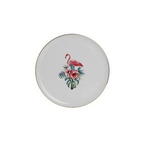 Porland 20 cm Exotic Flamingo Desen4 Düz Tabak
