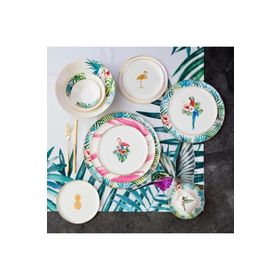 Porland 20 cm Exotic Flamingo Desen4 Düz Tabak