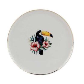 Porland 20 cm Exotic Tukan Kuşu Desen 3 Düz Tabak