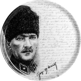 Porland 28 cm Atatürk Desenli Dekoratif Tabak