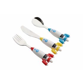Porland 3 Parça 04FST001627 Mini Rocket Çocuk Çatal Kaşık Bıçak Takımı