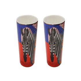 Porland 320 cc Wild Life 2 Parça Monkey Zebra Bardak