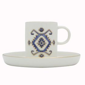 Porland 80 cc +Arabesque Desen5 Tabaklı Kahve Fincanı