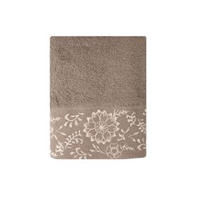 Porland Akra 50x90 Nakışlı Kahverengi Havlu