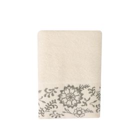 Porland Akra 50x90 Nakışlı Krem Havlu