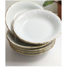 Porland Altın Yaldız Porselen 12'li 16 cm Çukur Tabak