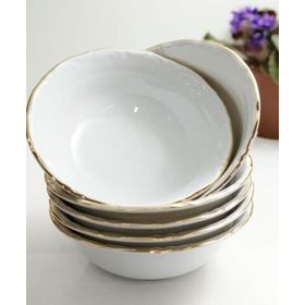 Porland Altın Yaldızlı 13 cm 6 Adet Porselen Kase