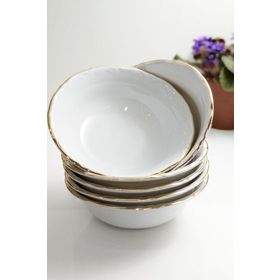 Porland Altın Yaldızlı 13 cm 6 Adet Porselen Kase