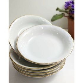 Porland Altın Yaldızlı Porselen 13 cm 6lı Çukur Tabak