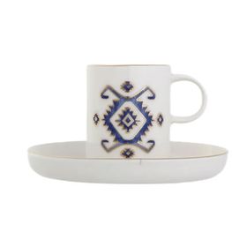 Porland Arabesque Desen 5 2 Kişilik 85 cc Kahve Takımı